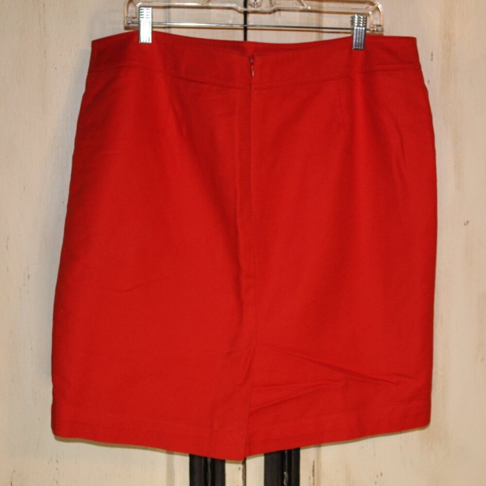 Merona orangish-red fully lined‎ knee-length pencil skirt 16